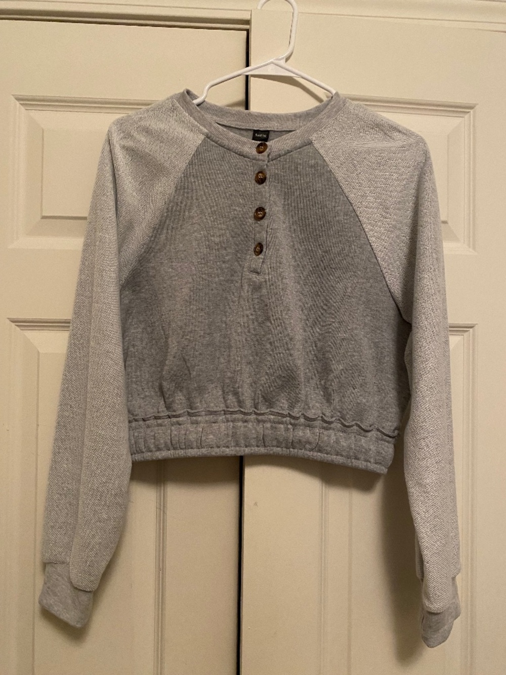 Gray Cropped Lounge Sweatshirt Size Large